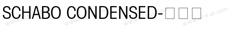 SCHABO CONDENSED字体转换